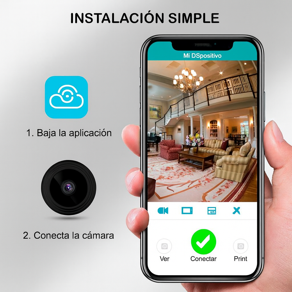 Mini Cámara Magnética WiFi HD en Tiempo Real